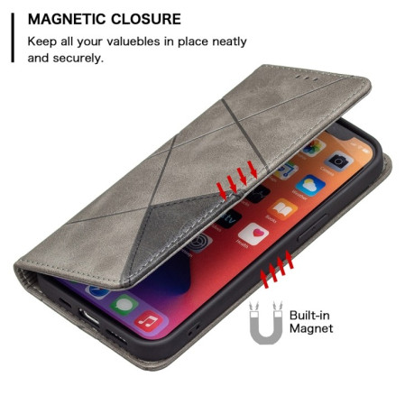 Чехол-книжка Rhombus Texture для iPhone 13 Pro Max - серый