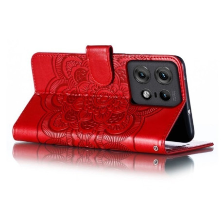 Чохол-книжка Sun Mandala Embossing Pattern для Motorola Edge 50 Pro - червоний