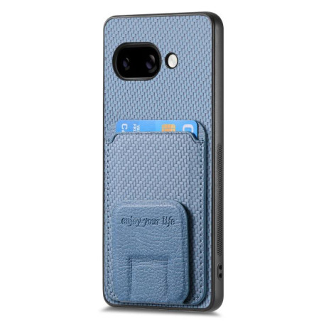 Протиударний чохол Carbon Fiber Card Bag для Google Pixel 9a - синій