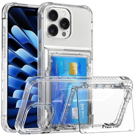 Чехол Crystal Clear Flip Card Slot на iPhone 16 Pro Max - прозрачный