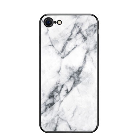 Скляний чохол Colored Painting Marble Pattern на iPhone SE 3/2 2022/2020/7/8 - білий