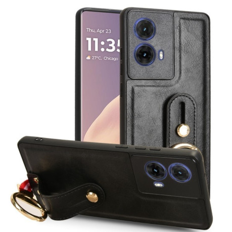 Протиударний чохол Wristband Leather Back для Motorola Moto G85 5G - чорний