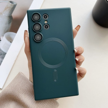 Чохол Metallic Paint Magsafe Liquid TPU для Samsung Galaxy S25 Ultra 5G - зелений