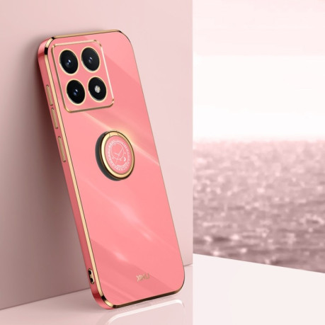 Противоударный чехол XINLI Straight Edge with Ring Holder для Xiaomi 14T Pro 5G Global - красный