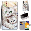 Чехол-книжка Coloured Drawing Cross для Samsung Galaxy A53 5G - Big Cat Hugging Kitten