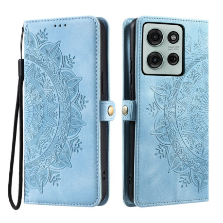 Чехол-книжка Totem Embossed Magnetic Leather для Motorola Moto G75 5G - синий