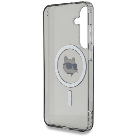 Оригинальный чехол Karl Lagerfeld Button Choupette Head Printed Logo MagSafe для Samsung Galaxy S25 - Black