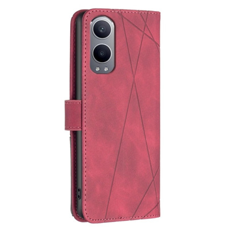 Чехол-книжка Rhombus Texture для OnePlus Nord CE4 Lite -черный - красный