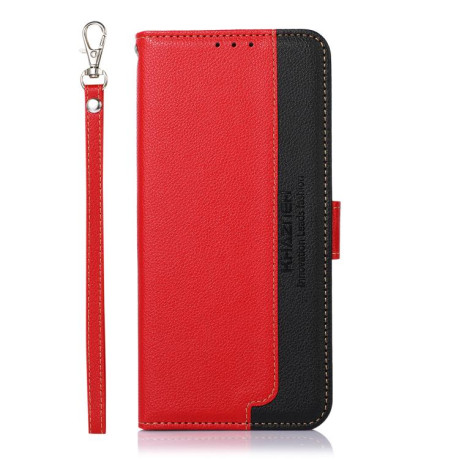 Чехол-книжка KHAZNEH Litchi Texture для Xiaomi Redmi Note 14 4G 164.84mm - красный