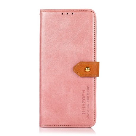Чехол-книжка KHAZNEH Dual-color Cowhide для Samsung Galaxy A55 5G - розовое золото
