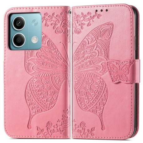Чохол-книжка Butterfly Love Flower Embossed для Xiaomi Redmi Note 13 5G - рожевий