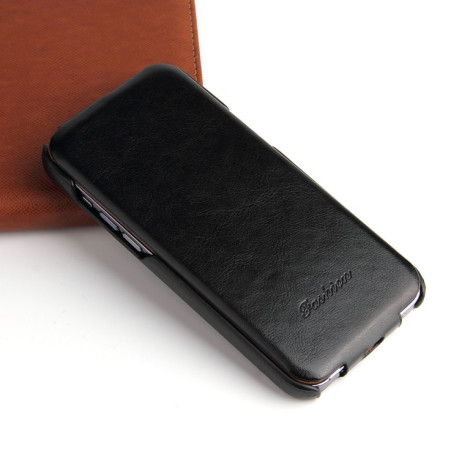 Шкіряний фліп-чохол Fierre Shann Retro Oil Wax Texture на iPhone 14 Pro - чорний