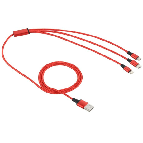 Універсальний зарядний кабель 2A 1.2m 3 in 1 USB to 8 Pin &amp; USB-C / Type-C &amp; Micro