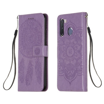 Чохол-книжка Lucky Clover Dream Catcher Printing на Samsung Galaxy A21 - пурпурний
