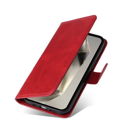 Чехол-книжка Stitching Calf Texture для Samsung Galaxy S25 Ultra 5G - красный