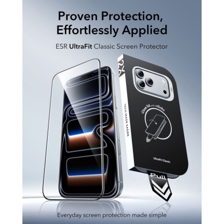 Оригінальне захисне скло ESR UltraFit Classic 2-Pack для iPhone 18 Pro Max / 17 Pro Max - Black
