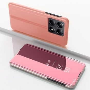 Чехол книжка Clear View на Xiaomi 14T - розовое золото