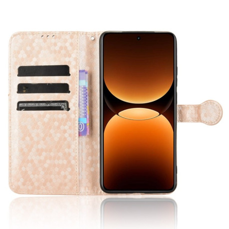 Чехол-книжка Honeycomb Dot для Realme GT 7 Pro - золотой