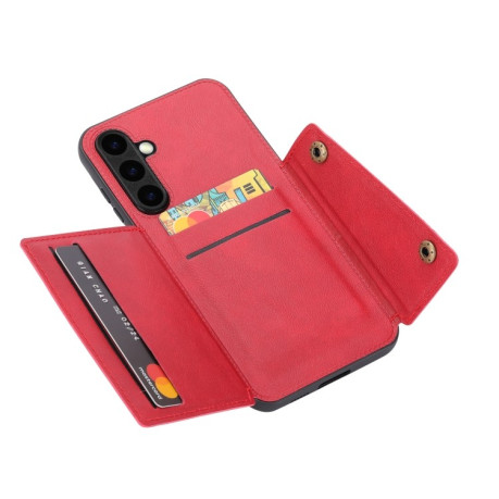 Противоударный чехол Double Buckle для Samsung Galaxy S24 5G - красный