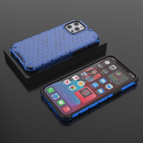Противоударный чехол Honeycomb на iPhone 14/13 - синий