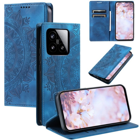 Чехол-книжка Totem Embossed Magnetic Leather для Xiaomi 15 - синий