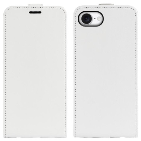 Чехол R64 Texture Single Vertical Flip Leather для iPhone 16e - белый