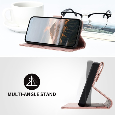 Чехол-книжка Triangle Pattern Buckle Clasp Leather на Infinix Note 40 4G - розовое золото