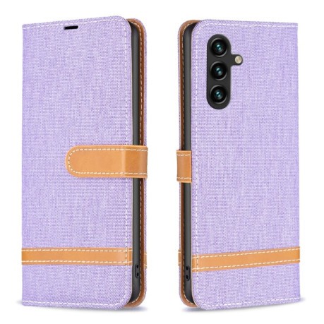 Чехол-книжка Color Matching Denim Texture на Samsung Galaxy A55 5G - фиолетовый