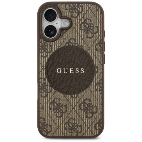 Оригинальный чехол Guess 4G Circle Classic Logo с MagSafe на iPhone 17 - brown