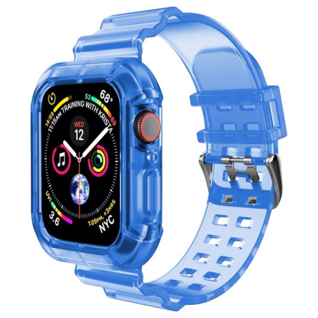 Спортивный ремешок Transparent для Apple Watch Series 8/7 41mm / 40mm / 38mm - синий
