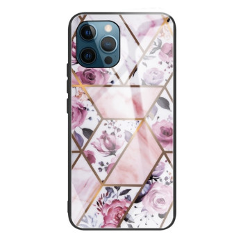Протиударний скляний чохол Marble Pattern для iPhone 13 Pro - Rhombus Rose