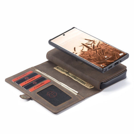Шкіряний чохол-гаманець CaseMe 018 на Samsung Galaxy Note 20 Ultra - коричневий