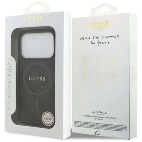 Оригинальный чехол Guess 4G Ring Classic Logo с MagSafe на iPhone 17 Pro - black
