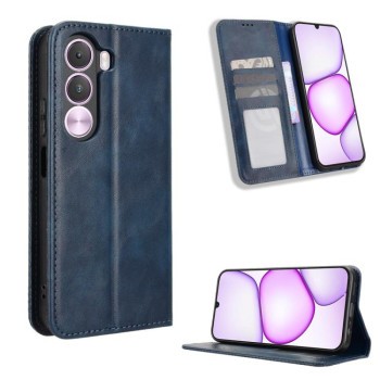 Чехол-книжка Magnetic Buckle Retro Crazy Horse Texture на Realme C100i 4G / C100x 4G — синий