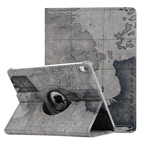 Кожаный чехол Map Pattern на iPad Air 4 10.9 2020/Pro 11&quot; 2018- серый
