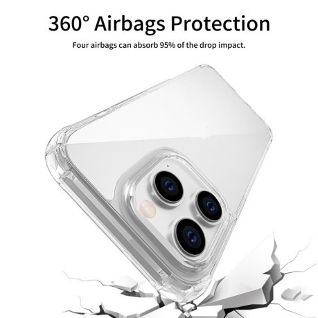 Акриловый противоударный чехол Frosted Airbag для iPhone 14 Pro - прозрачный