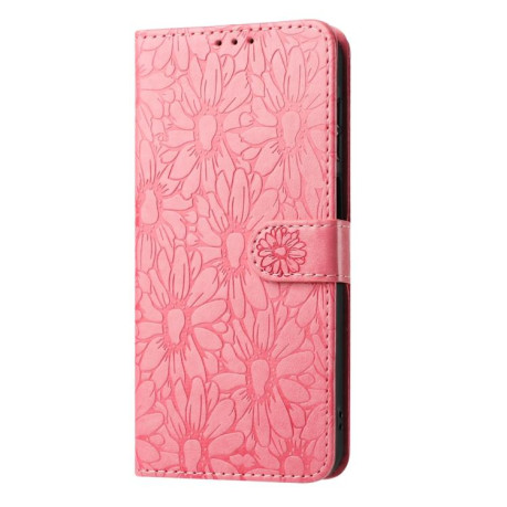Чехол-книжка Daisy Embossed Leather для на Samsung Galaxy F16 5G / M16 5G - розовый