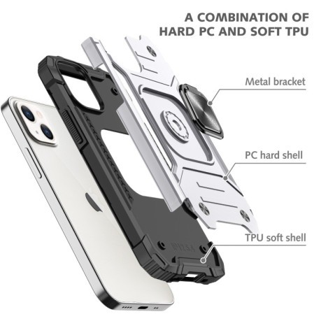 Противоударный чехол Magnetic Armor для iPhone 13 Pro Max - серебристый