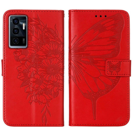 Чохол-книжка Embossed Butterfly для Vivo S10e 5G/V23e 4G/V23E 5G/Y75 4G - червоний