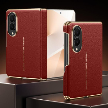 Шкіряний магнітний чохол Sulada на Samsung Galaxy Fold8 5G — червоний