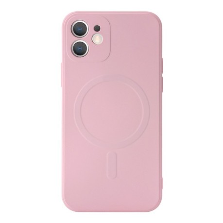 Противоударный чехол Liquid Silicone Full (Magsafe) для iPhone 12 Pro - розовый