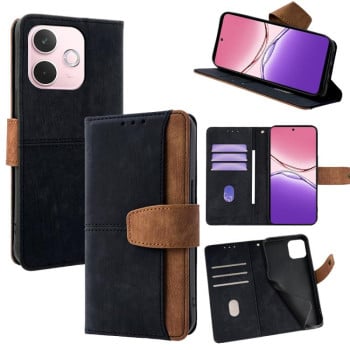 Чохол-книжка Color Stitching Skin Feel Leather RFID Blocking на OPPO A5 Pro 5G Global - чорний
