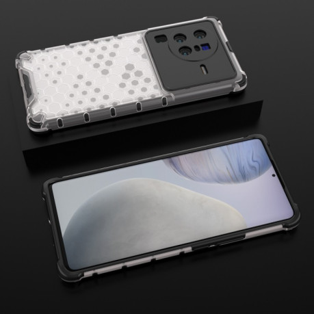 Чохол протиударний Honeycomb на Vivo X80 Pro 5G - білий