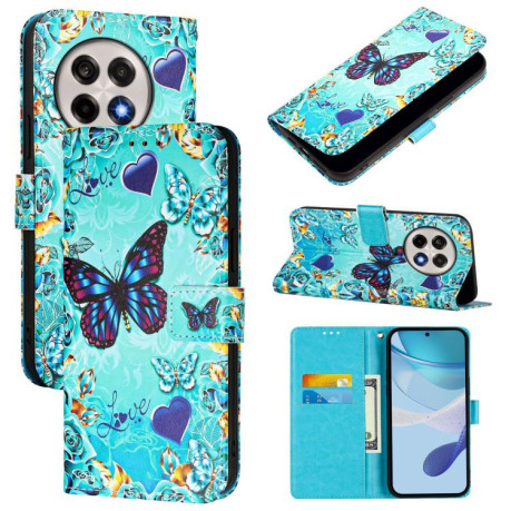Чехол-книжка Colored Drawing Pattern Plain Weave Leather для OnePlus 13R / Ace 5 / 5 Pro - Black And White Tiger