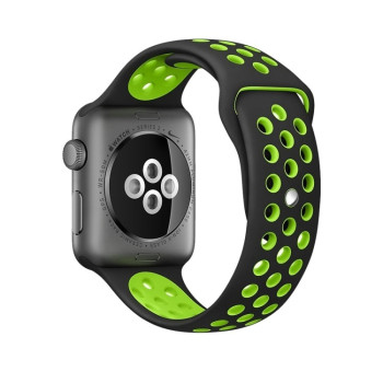 Ремінець Sport Edition для Apple Watch 10 46mm/Ultra 49mm / Series 8/7 45mm / 44mm / 42mm - чорно-зелений