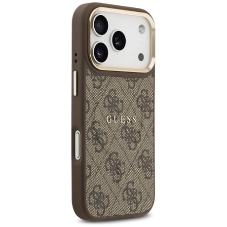 Оригінальний чохол Guess 4G PU Classic Logo з MagSafe на iPhone 17 Pro - Brown