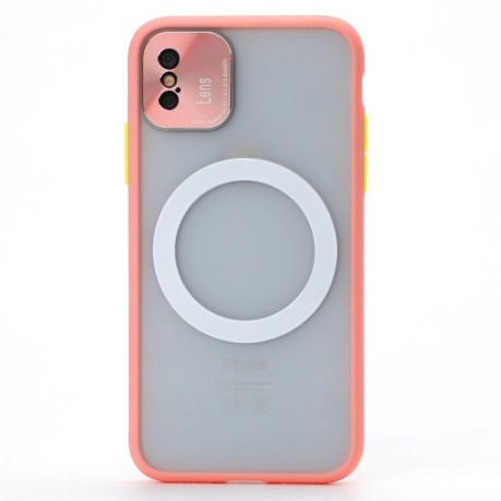 Протиударний чохол Skin Feel Magsafe Series на iPhone X/XS - рожевий