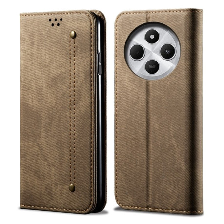 Чехол книжка Denim Texture Casual Style на Xiaomi Redmi 14C 4G/Poco C75/Redmi A4 5G - хаки