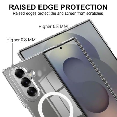 Прозрачный чехол с MagSafe гибрид, устойчивый к царапинам на Samsung Galaxy Fold 7