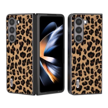 Противоударный чехол ABEEL Black Edge Leopard для Samsung Galaxy Fold 5 - Champagne Gold